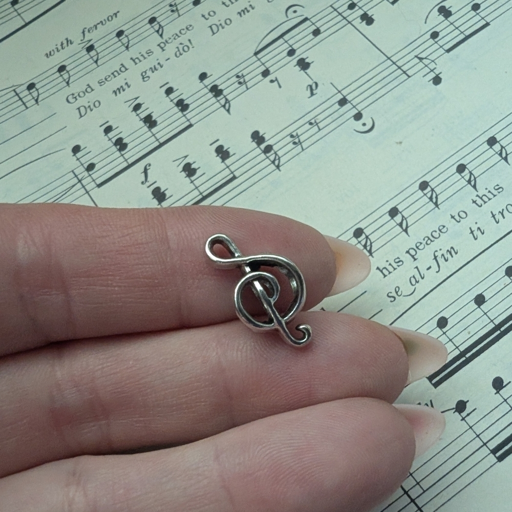 Silver Treble Clef Charm